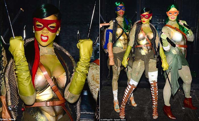 Ninja Turtle jadi Inspirasi Rihanna Rayakan Pesta Halloween